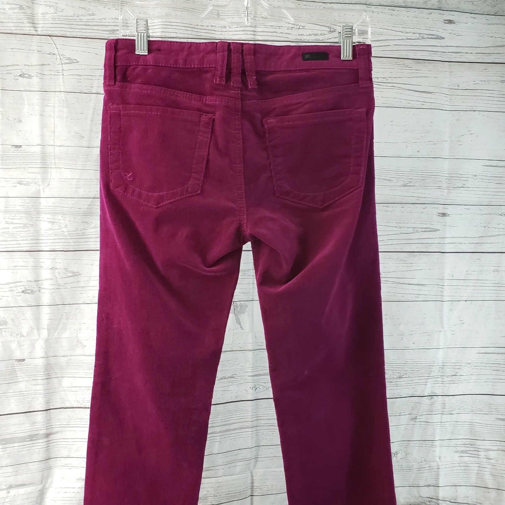 Vintage KUT from the Kloth Diana Skinny Corduroy Pants Womens Sz 2 Pink Low Rise Pants Skinny Womens 2 Pink Corduroy VINTAGE? (No) Size 26" / US 2 / IT 38 - 4 Thumbnail