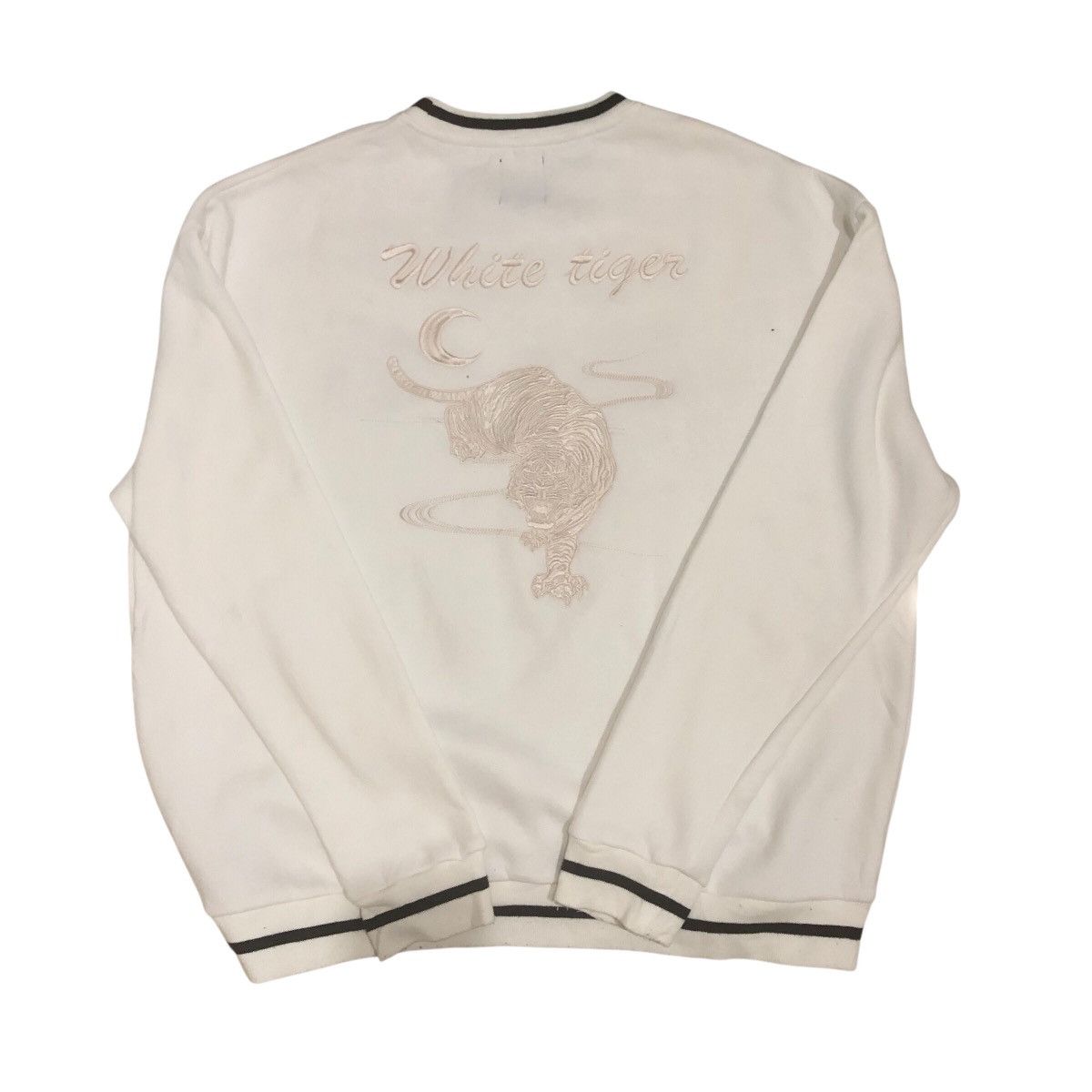 Other Embroidery White Tiger Sukajan Style Seeatshirt Size US L / EU 52-54 / 3 - 3 Thumbnail