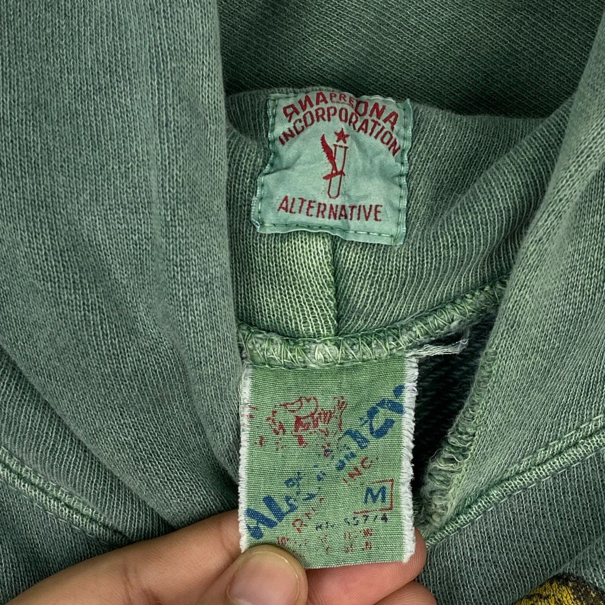 Other Vintage RNA Japan Stonewash Green Hoodie Sweater Big Logo Size US M / EU 48-50 / 2 - 9 Thumbnail