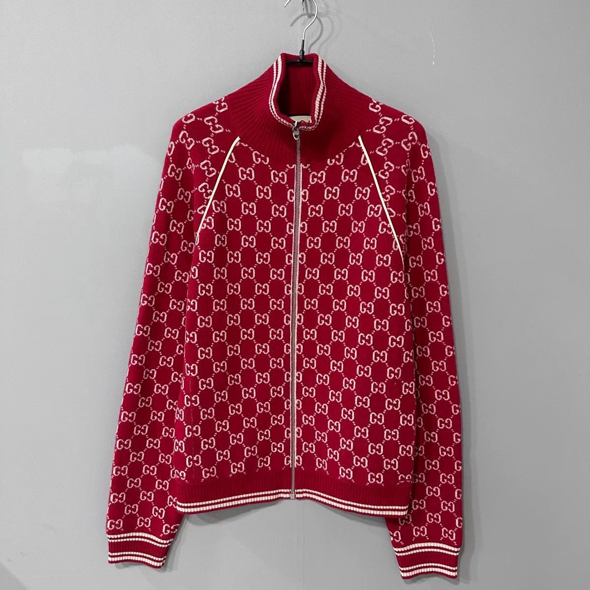 Gucci gucci red logo zip-up jacket size M Size US M / EU 48-50 / 2 - 1 Thumbnail