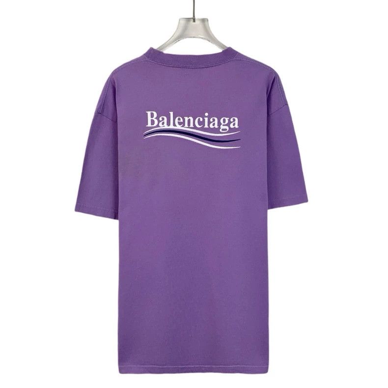 Balenciaga Balenciaga Purple logo print crew neck short sleeve T-shir Size US XS / EU 42 / 0 - 2 Thumbnail