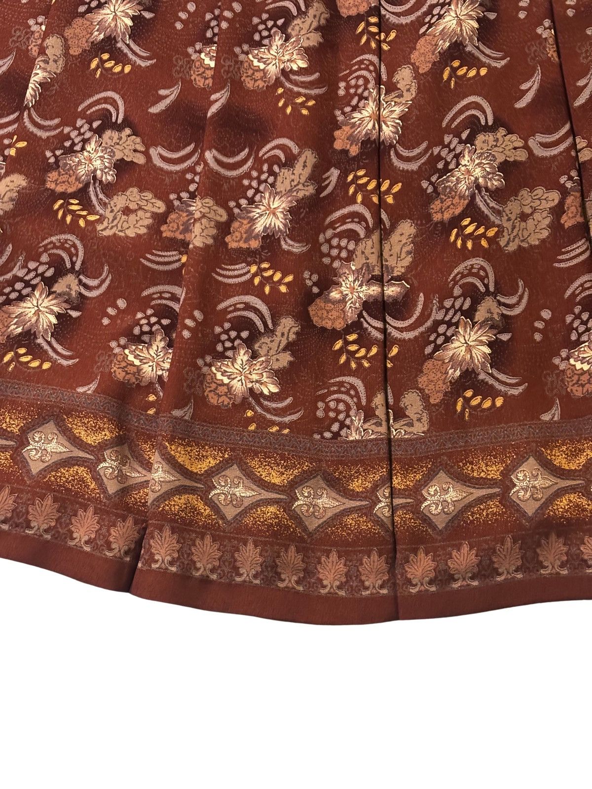 Other Brown floral A-lined Skirt.2003 Size 40" / US 18 - 3 Thumbnail