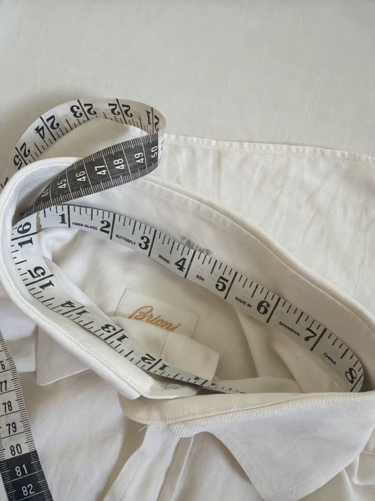 Brioni Brioni Cotton Cashmere Herringbone Dress Shirt XL Italy Size US XL / EU 56 / 4 - 9 Thumbnail