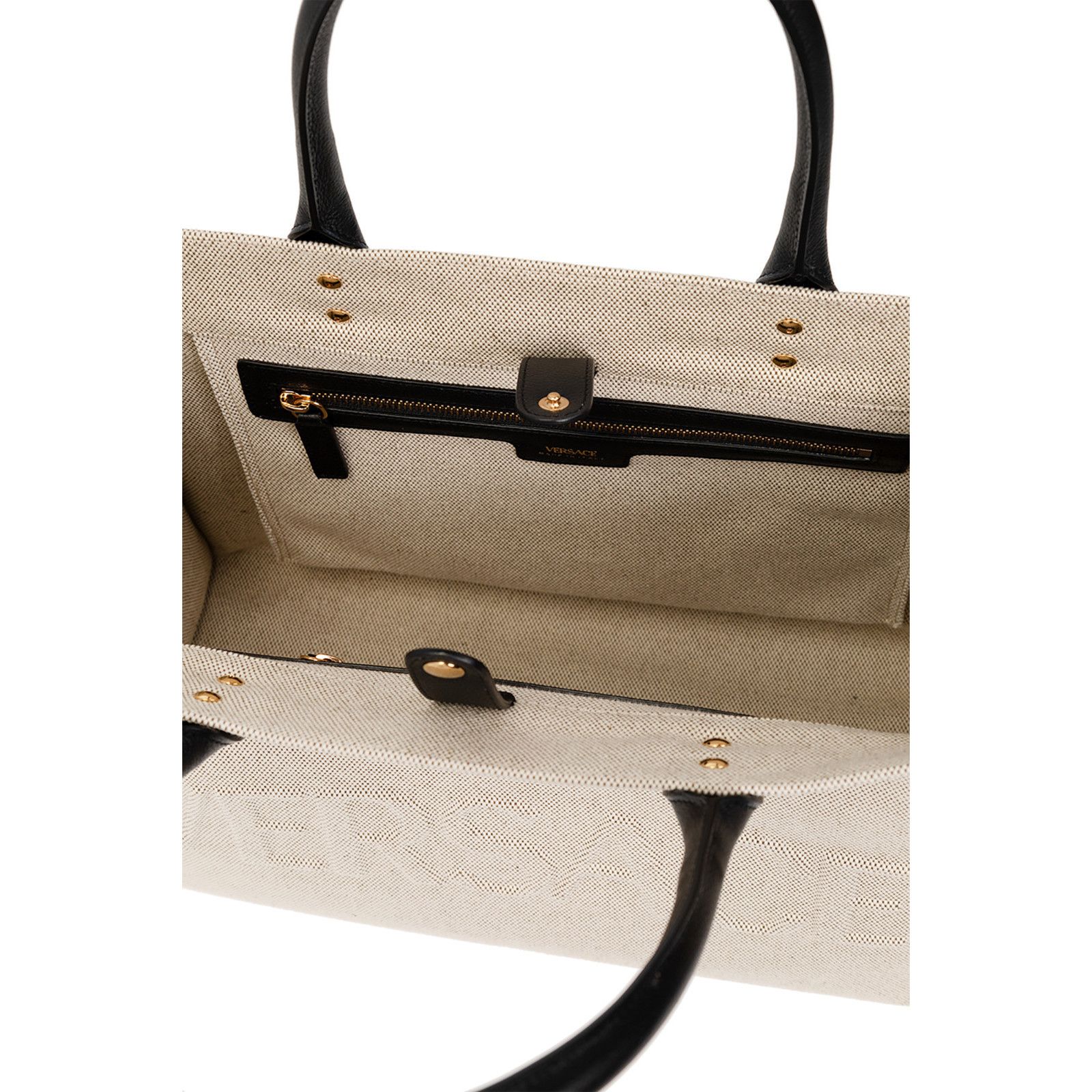 Versace VERSACE La Medusa Beige Fabric Shopper Tote Bag New & Authen Size ONE SIZE - 4 Thumbnail