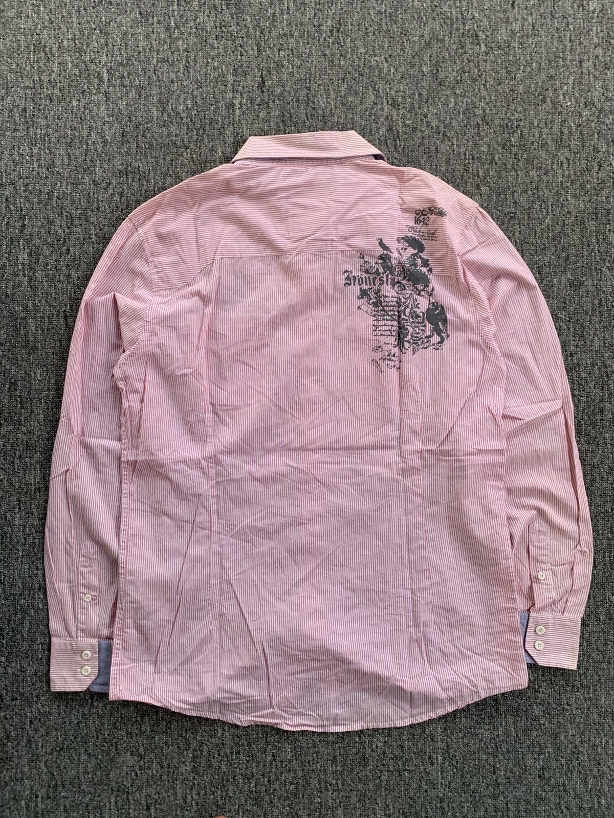 Japanese Brand Hunt City Gothic Button Shirt Soft Pink Stripe Tokyo Style Size US L / EU 52-54 / 3 - 5 Thumbnail