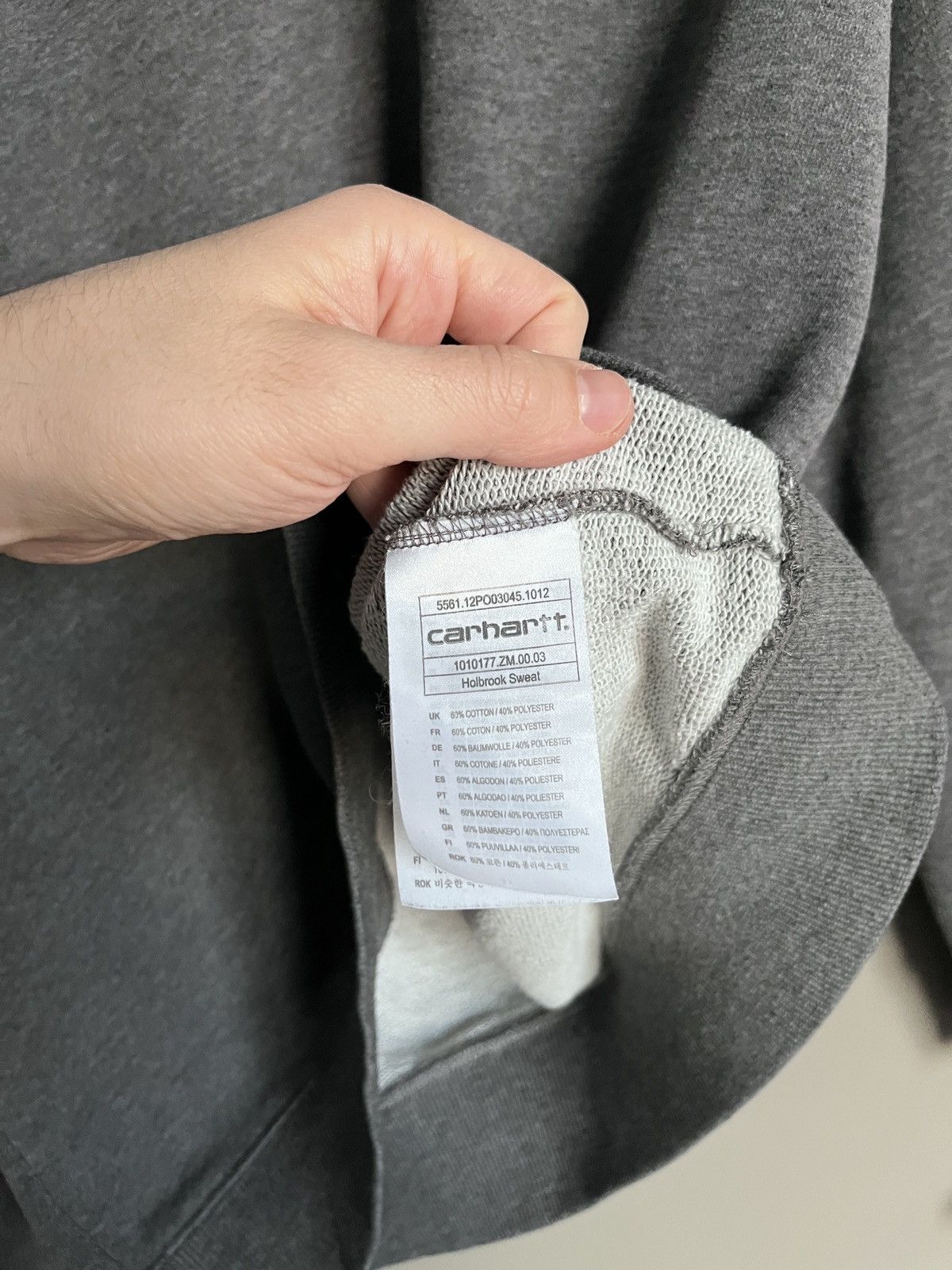 Carhartt Carhartt Gray Simple Minimalistic Butcher Sweatshirt Size US L / EU 52-54 / 3 - 7 Thumbnail