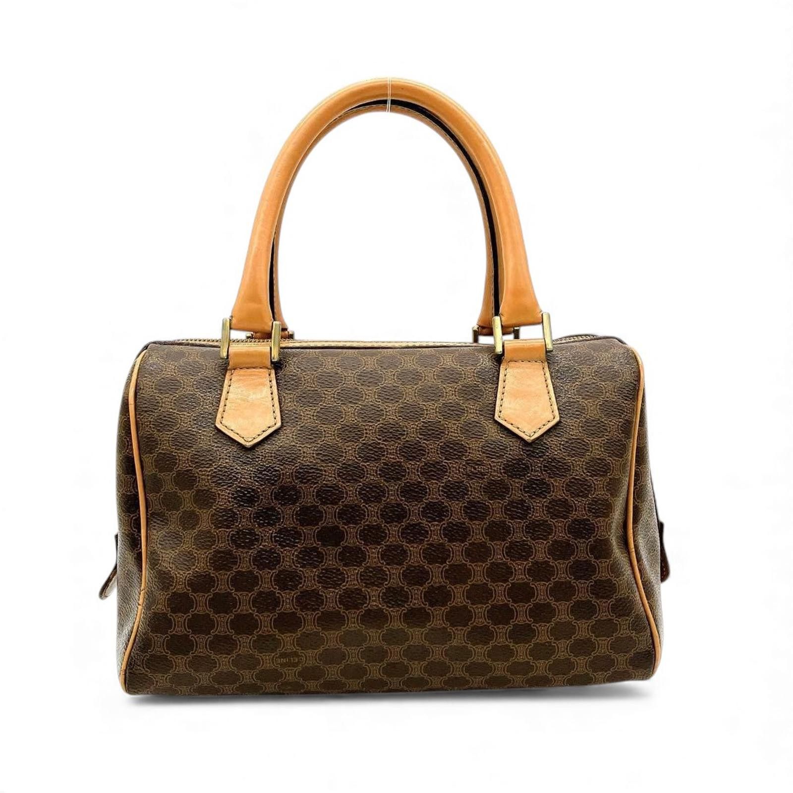 Celine Celine - Vintage Brown Monogram Handbag Leather Size ONE SIZE - 2 Thumbnail