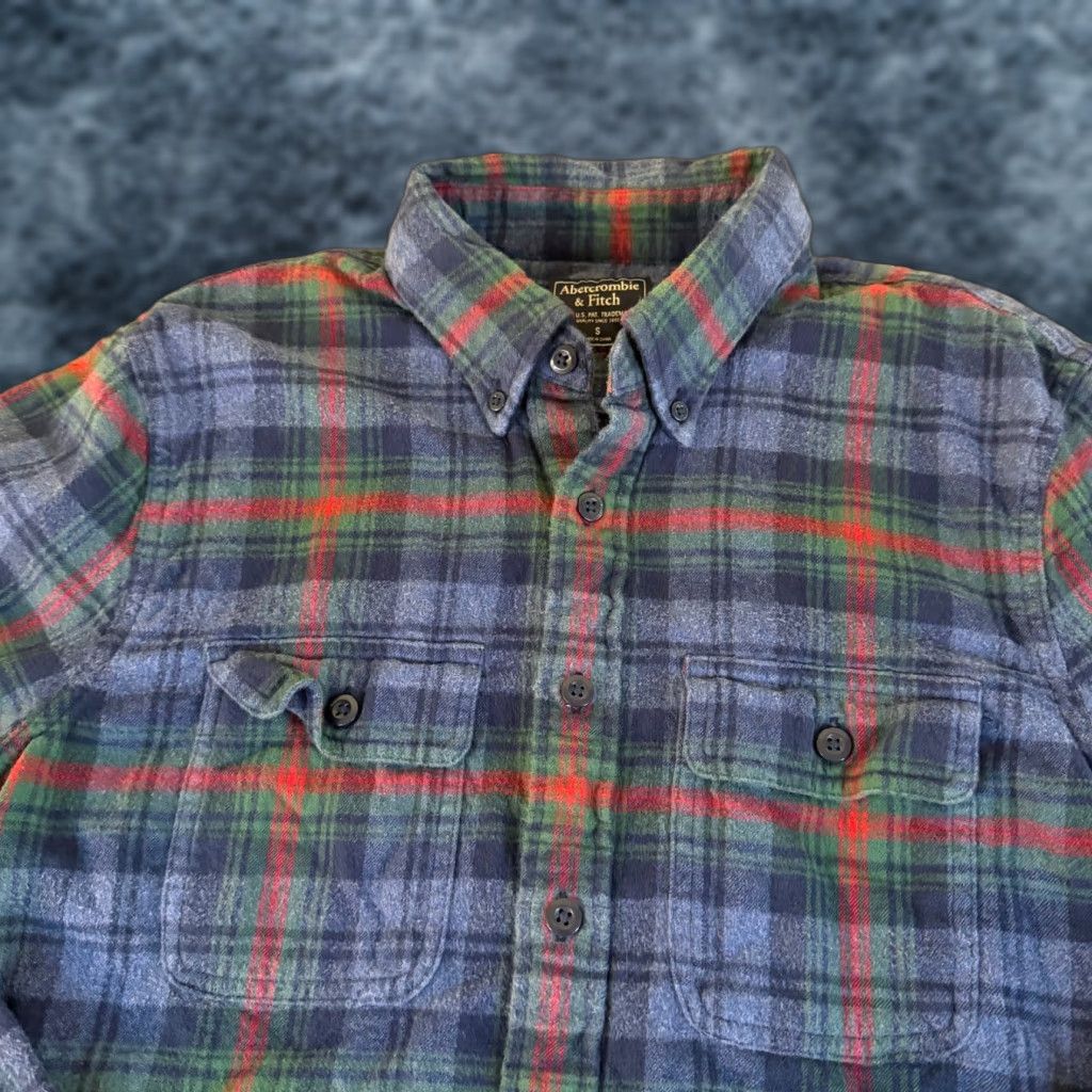 Abercrombie & Fitch Abercrombie & Fitch Flannel Shirt Button Up Plaid Blue Green Red Mens Small Size US S / EU 44-46 / 1 - 1 Thumbnail