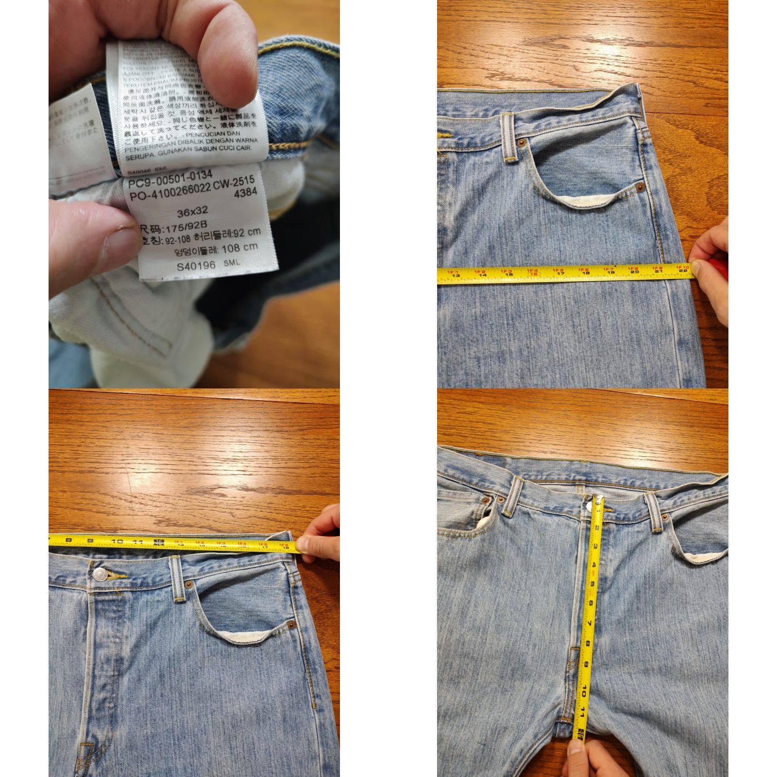 Levi's VINTAGE Levis Jeans Mens 36x31 501 Button Fly Straight Denim Cowboy Western Blue 5-Pocket Logo Embroidered Mens Regular Size 36 Blue Jeans Size US 36 / EU 52 - 8 Thumbnail