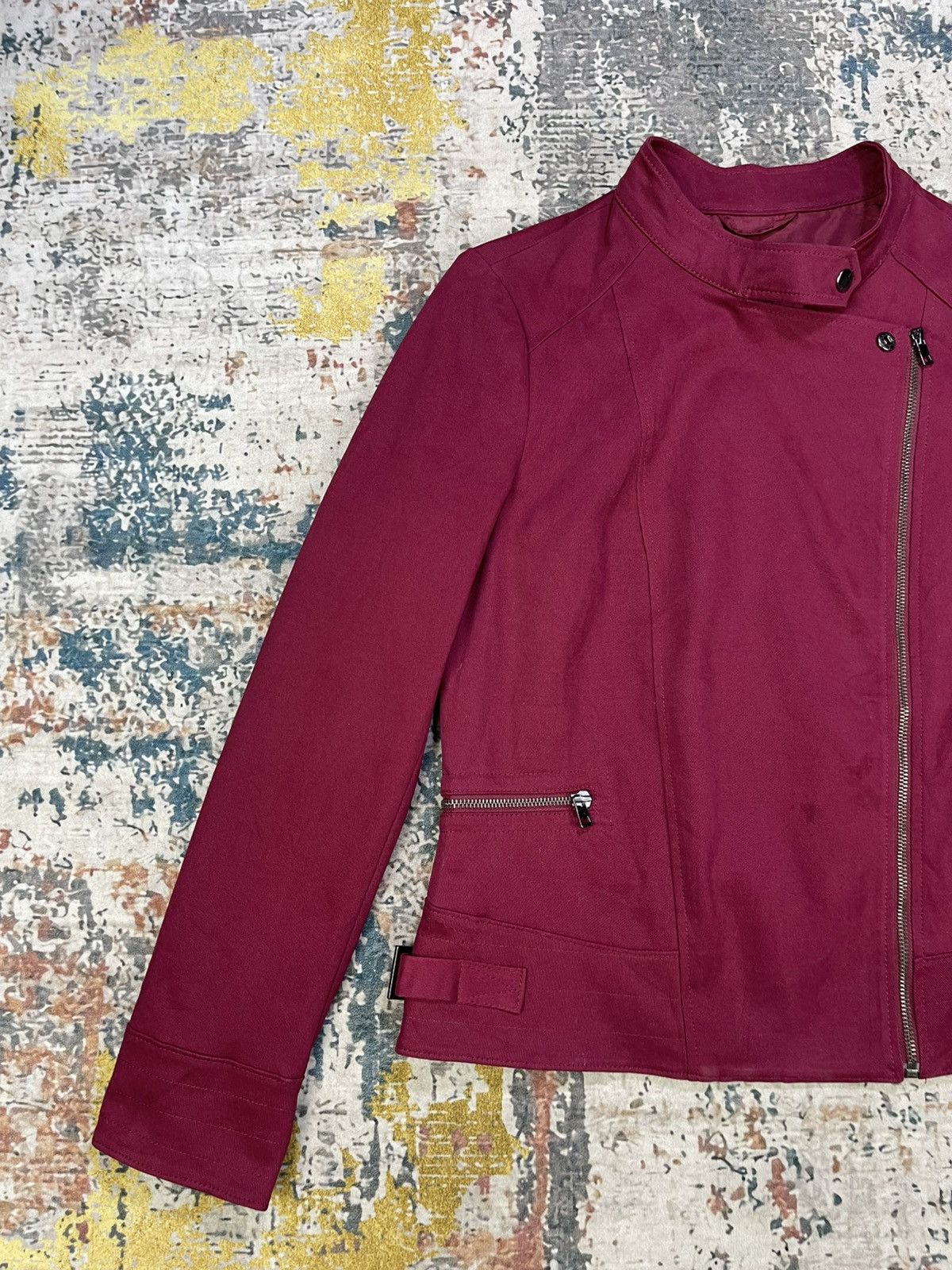 Banana Republic Banana Republic Red Garnet Factory Moto Jacket Size M / US 6-8 / IT 42-44 - 2 Thumbnail