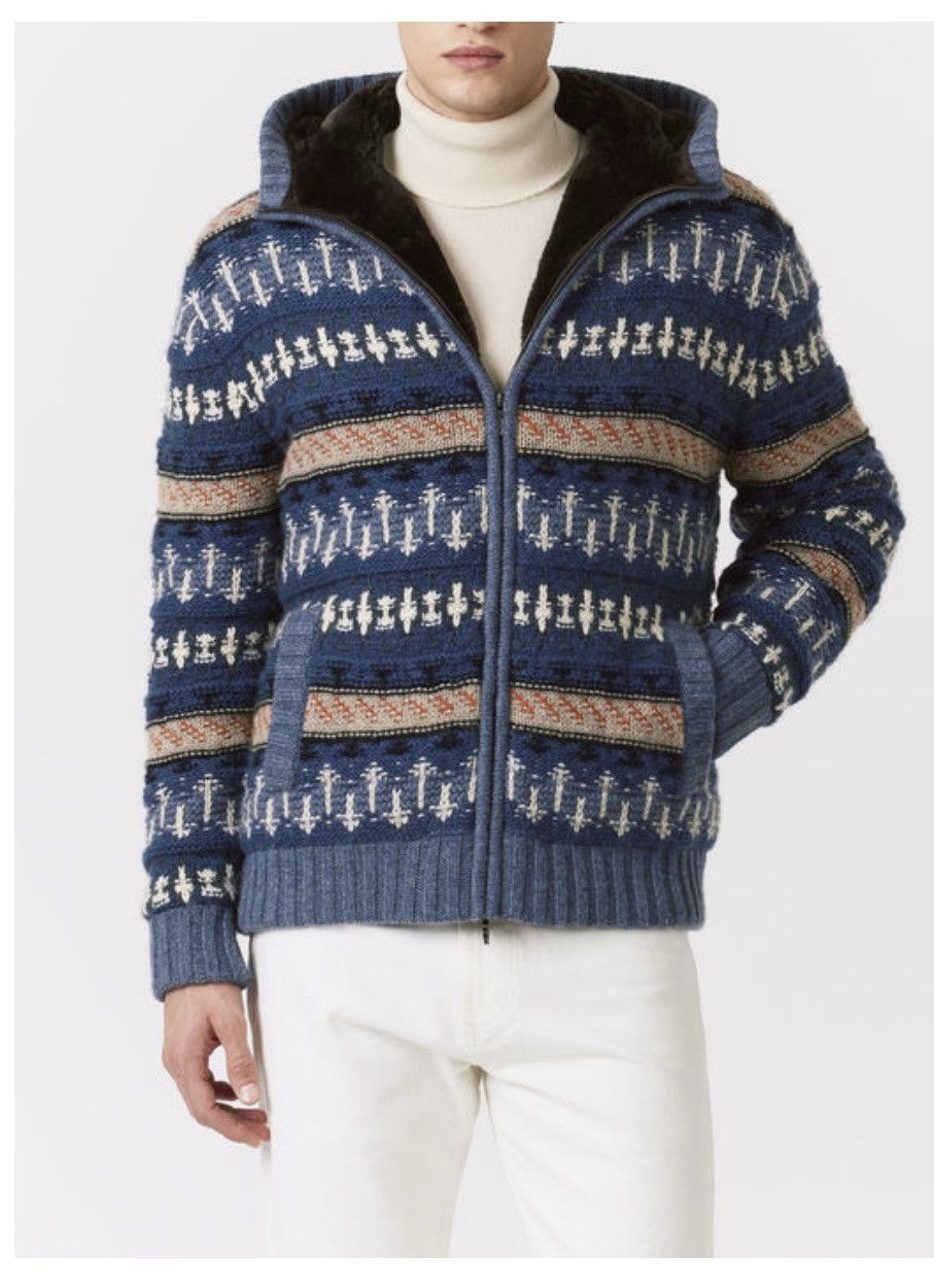 Loro Piana o1srvl11e1224 Cashmere Hooded Bomber Jacket in Multicolor Size US M / EU 48-50 / 2 - 1 Thumbnail