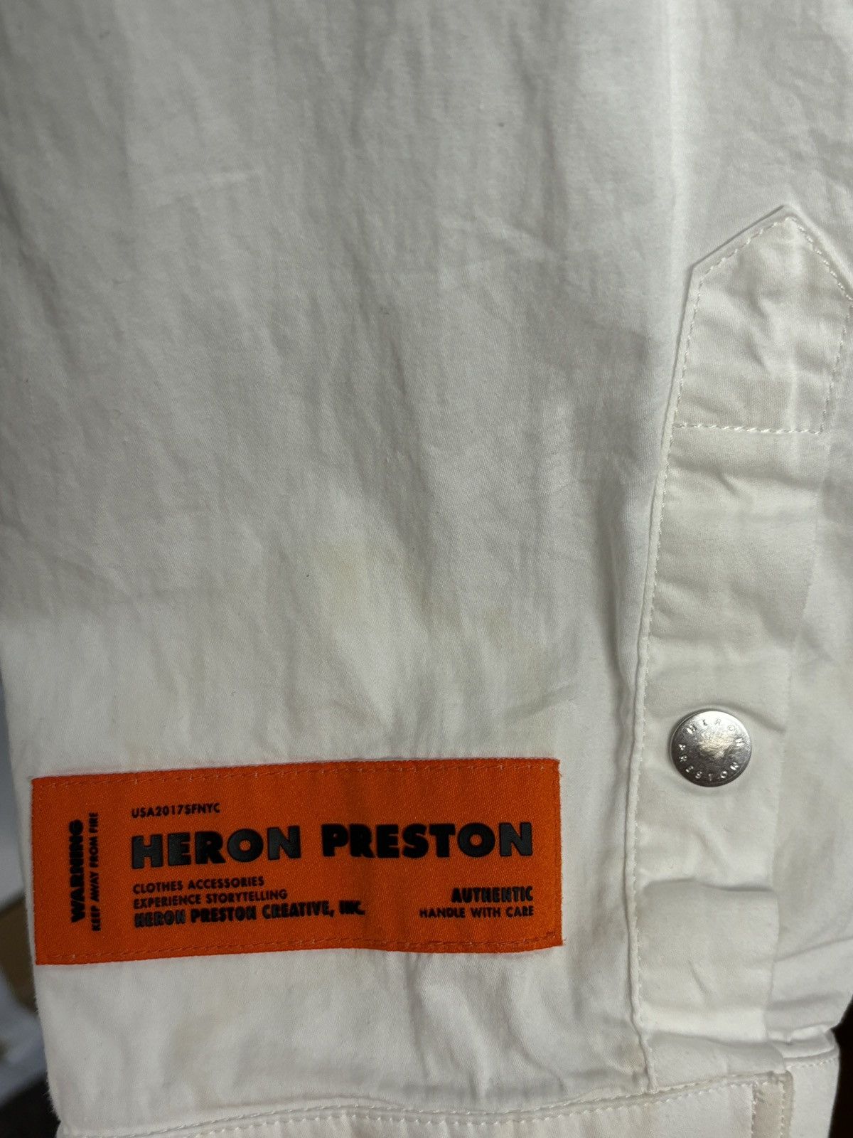 Heron Preston Heron Preston stripe-detail popeline shirt Size US XL / EU 56 / 4 - 3 Thumbnail