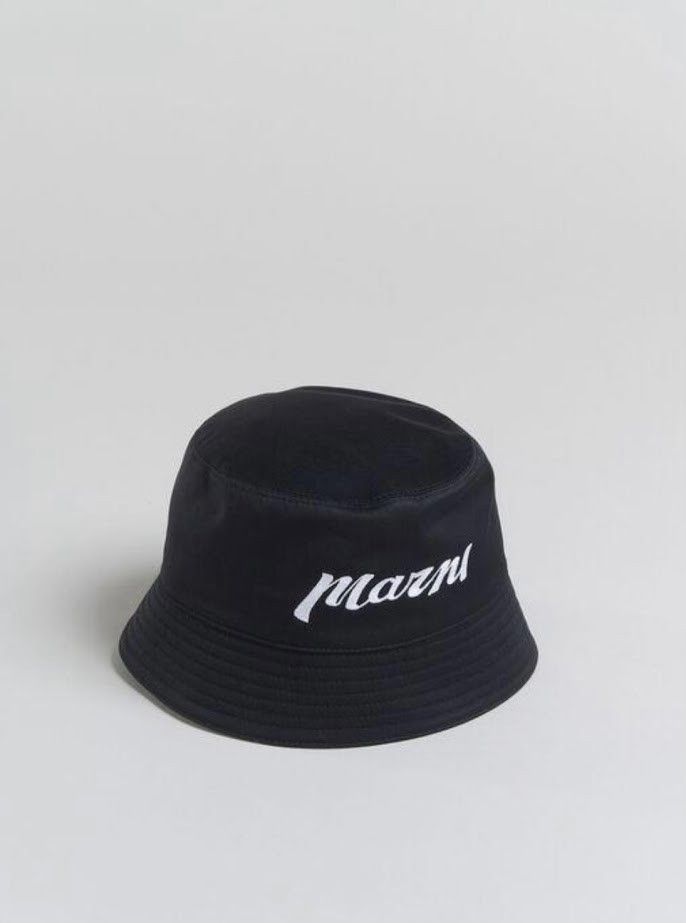image of Marni O1W1Db10524 Size-Os Logo Hats In Black, Women's