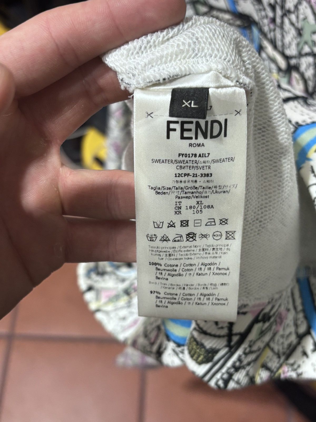 Fendi Fendi Roma Map Logo Sweatshirt Size US XL / EU 56 / 4 - 5 Thumbnail