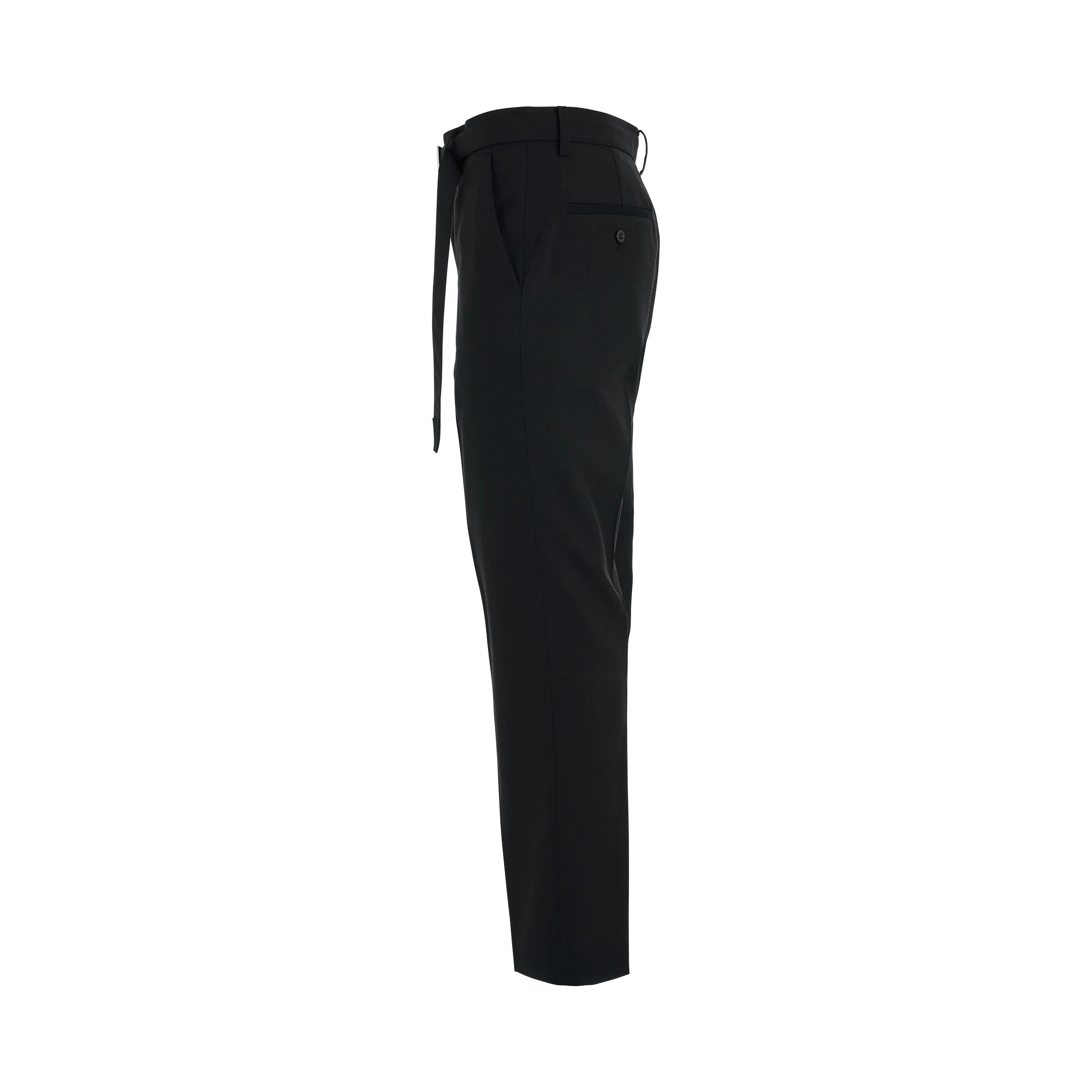 Sacai o1mris0824 Belt Suiting Pants in Black Size US 32 / EU 48 - 3 Thumbnail