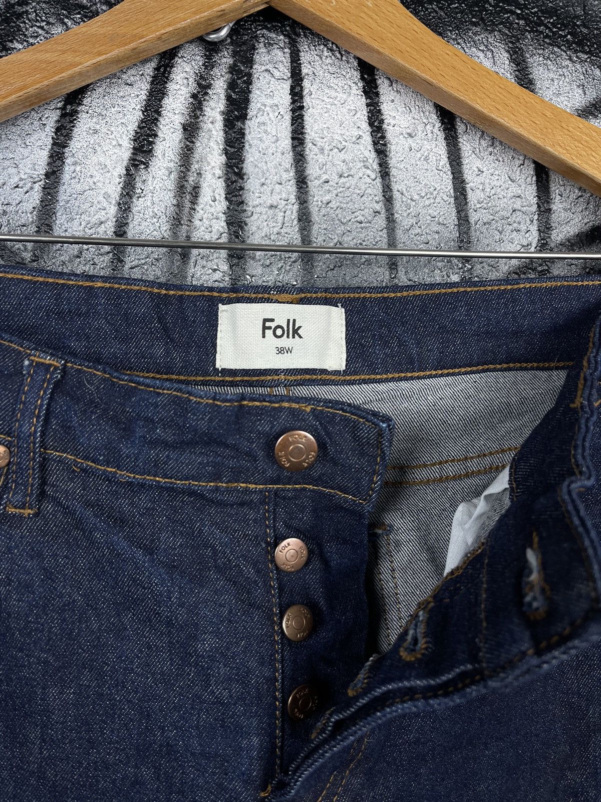 Folk Folk Indigo Blue Cotton Selvedge Denim Jeans Men’s Size W38 Size US 36 / EU 52 - 9 Thumbnail