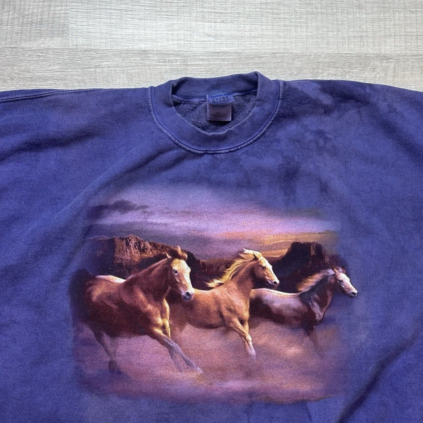 Gildan Vintage Y2K Gildan Crewneck Sweatshirt Wild Horses Purple Size US XXL / EU 58 / 5 - 5 Thumbnail