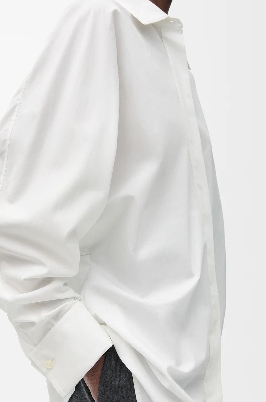 Loewe o1loc1c0525 Draped Shirt In Cotton in White Size M / US 6-8 / IT 42-44 - 5 Thumbnail