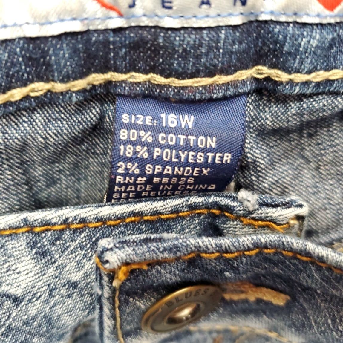 Vintage MWAH Shorts Womens 16W Blue Denim Bermuda Relaxed Fit Stretch Blend 90s Retro Pockets Zip Womens Size 38" / US 16 / IT 52 - 4 Thumbnail