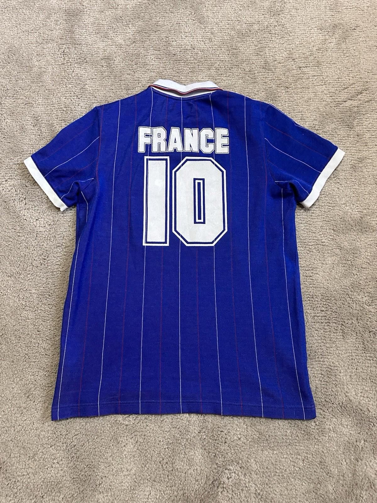 Adidas 1982 FRANCE #10 PLATINI RETRO FOOTBALL SHIRT SOCCER JERSEY Size US M / EU 48-50 / 2 - 7 Thumbnail