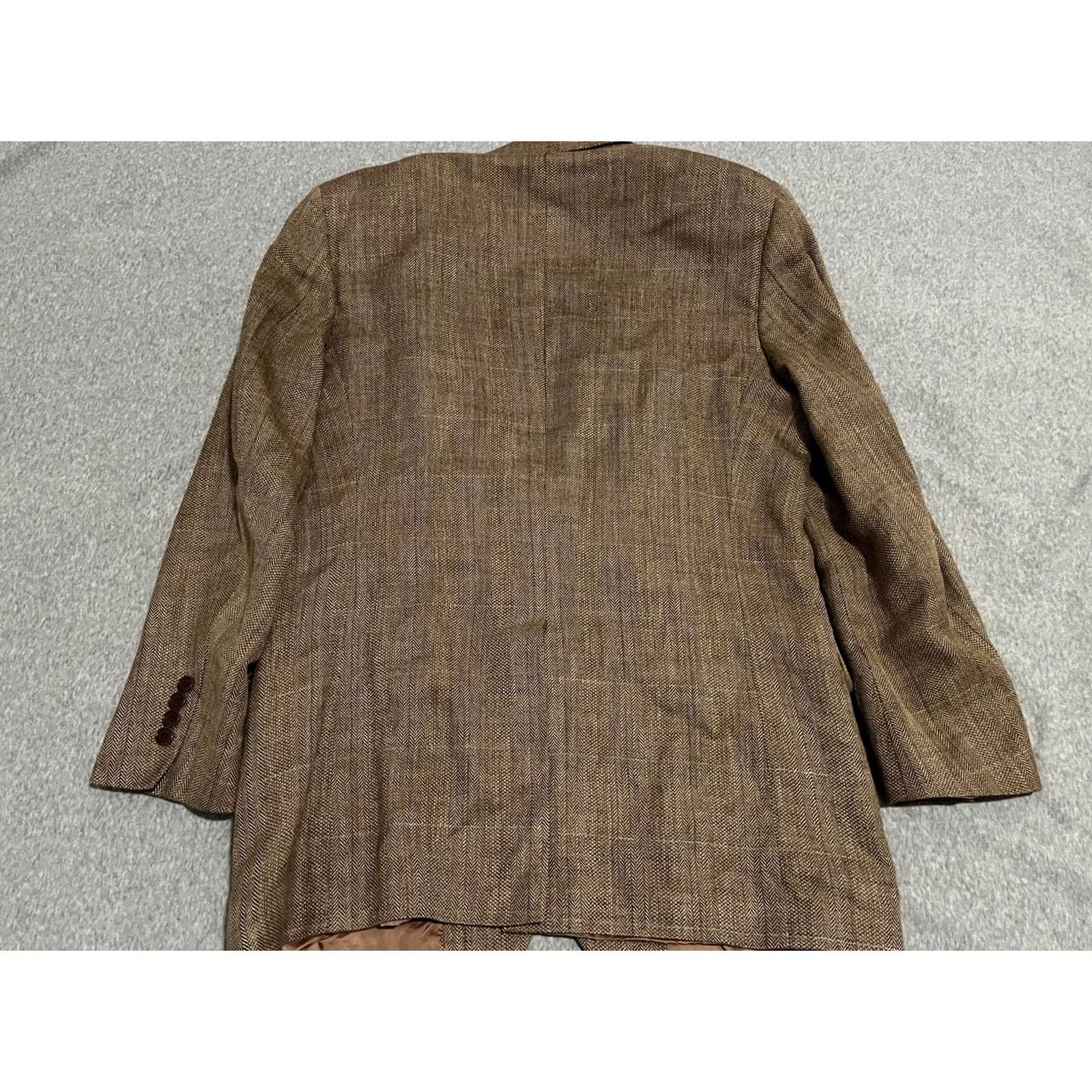 Brooks Brothers Brooks Brothers Blazer Jacket Sport Coat Silk Linen Wool Mens 41 Brown Long Coat Jacket Mens 41 Size 42R - 7 Thumbnail