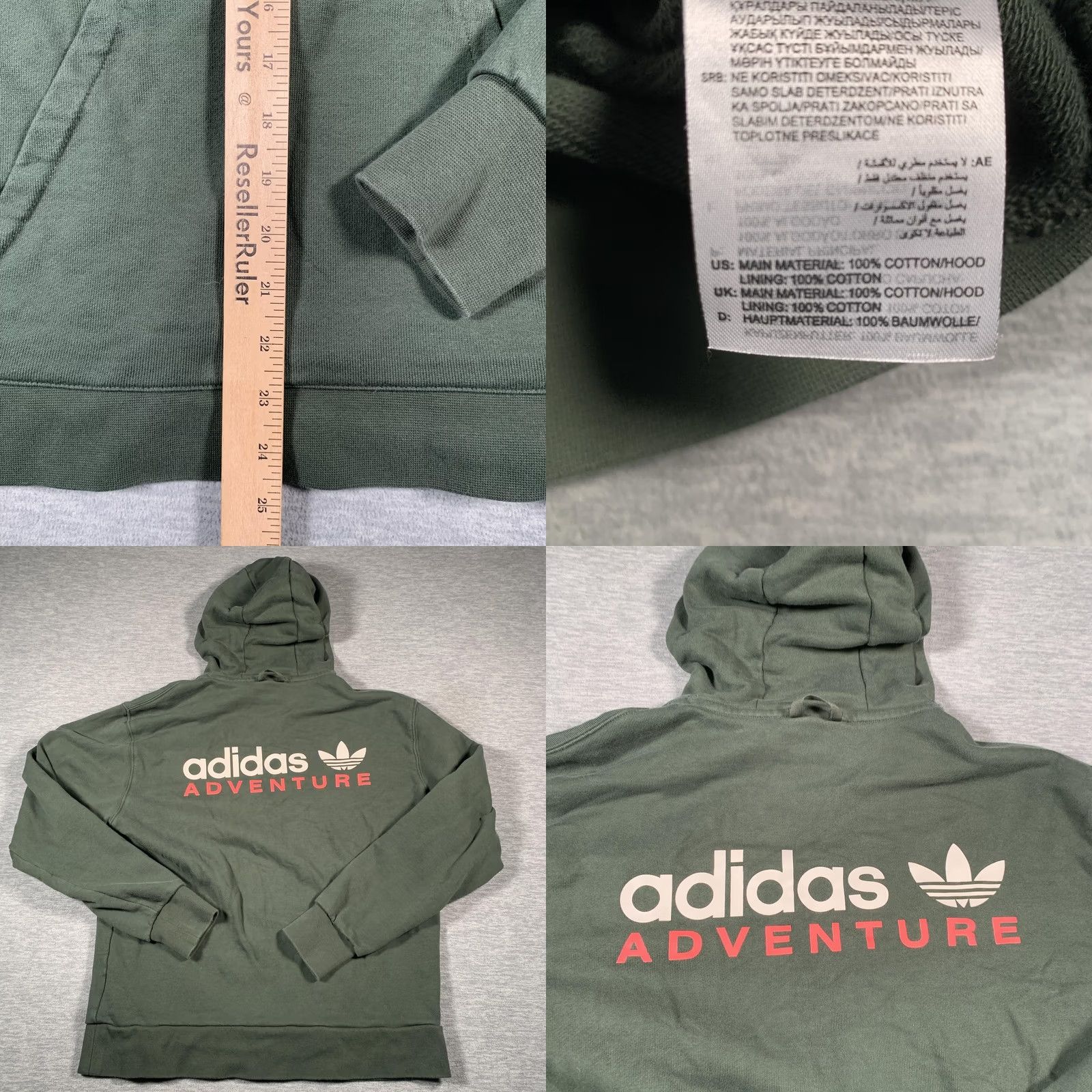 Adidas Adidas Hoodie Mens Medium Green Adventure Trefoil Pullover Sweatshirt Cotton Size US M / EU 48-50 / 2 - 8 Thumbnail