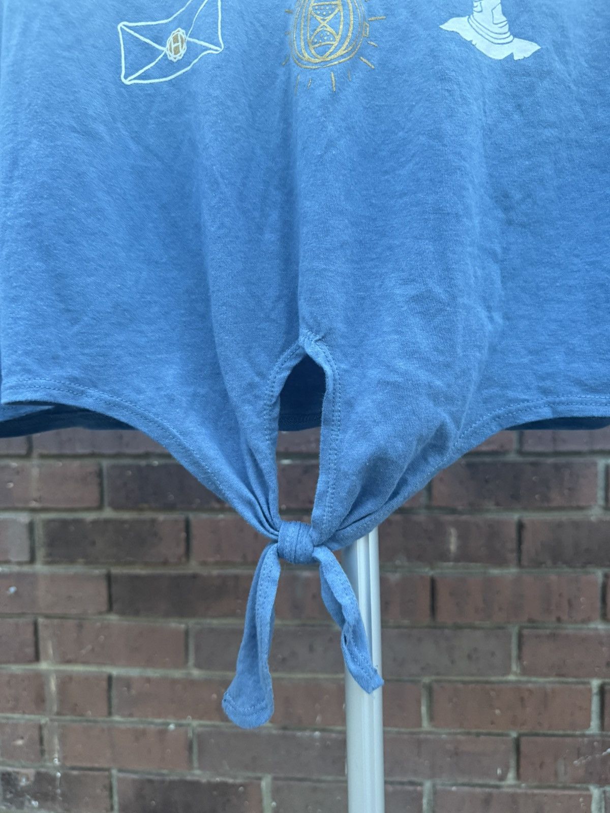 Other Harry Potter Long Sleeve Cropped Top Front Tie Blue Shirt Size L / US 10 / IT 46 - 3 Thumbnail