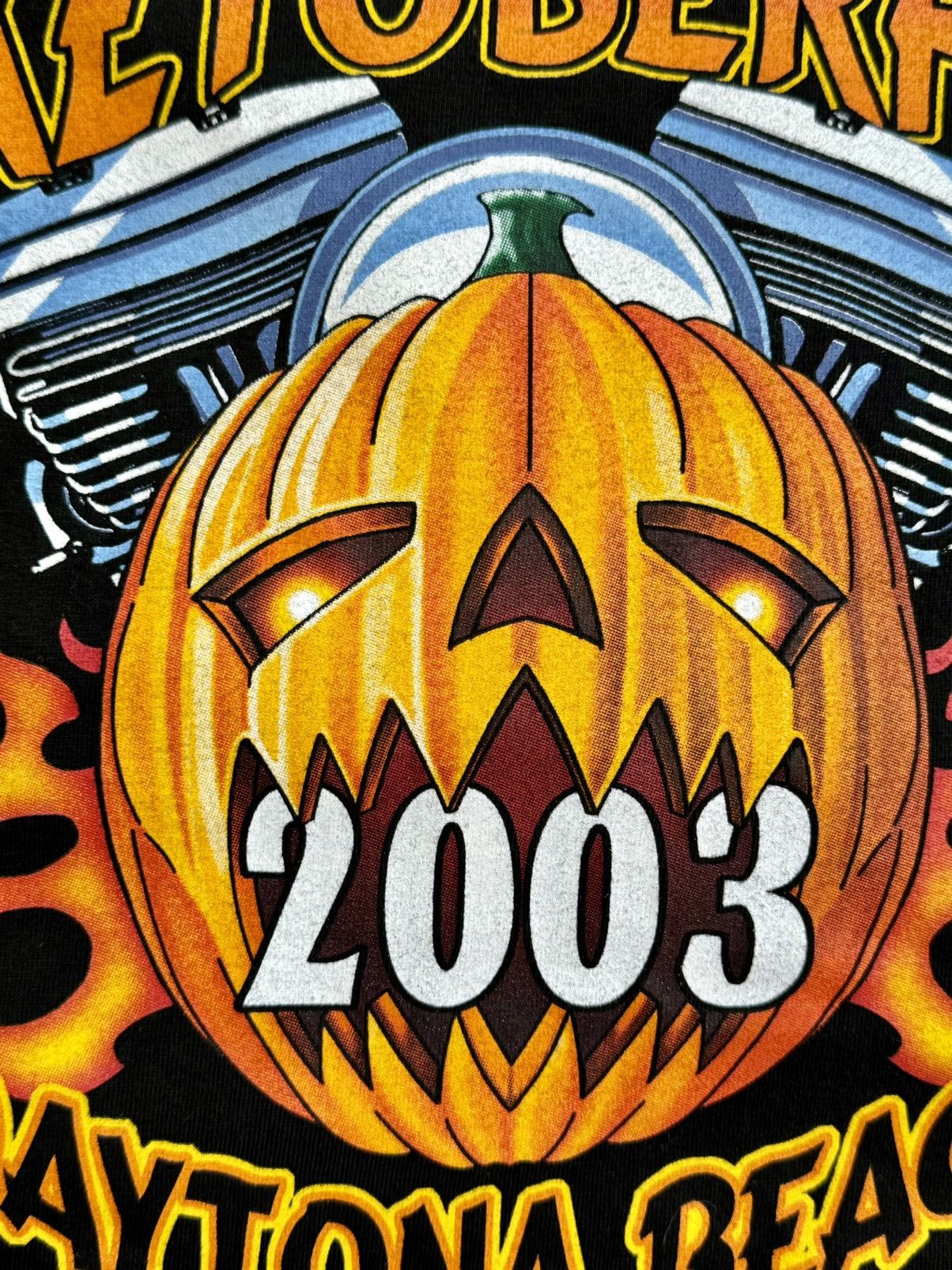 Band Tees × Harley Davidson × Vintage 2003 Sturgis Motorcycle Vintage Halloween Biker T-Shirt Size US L / EU 52-54 / 3 - 3 Thumbnail