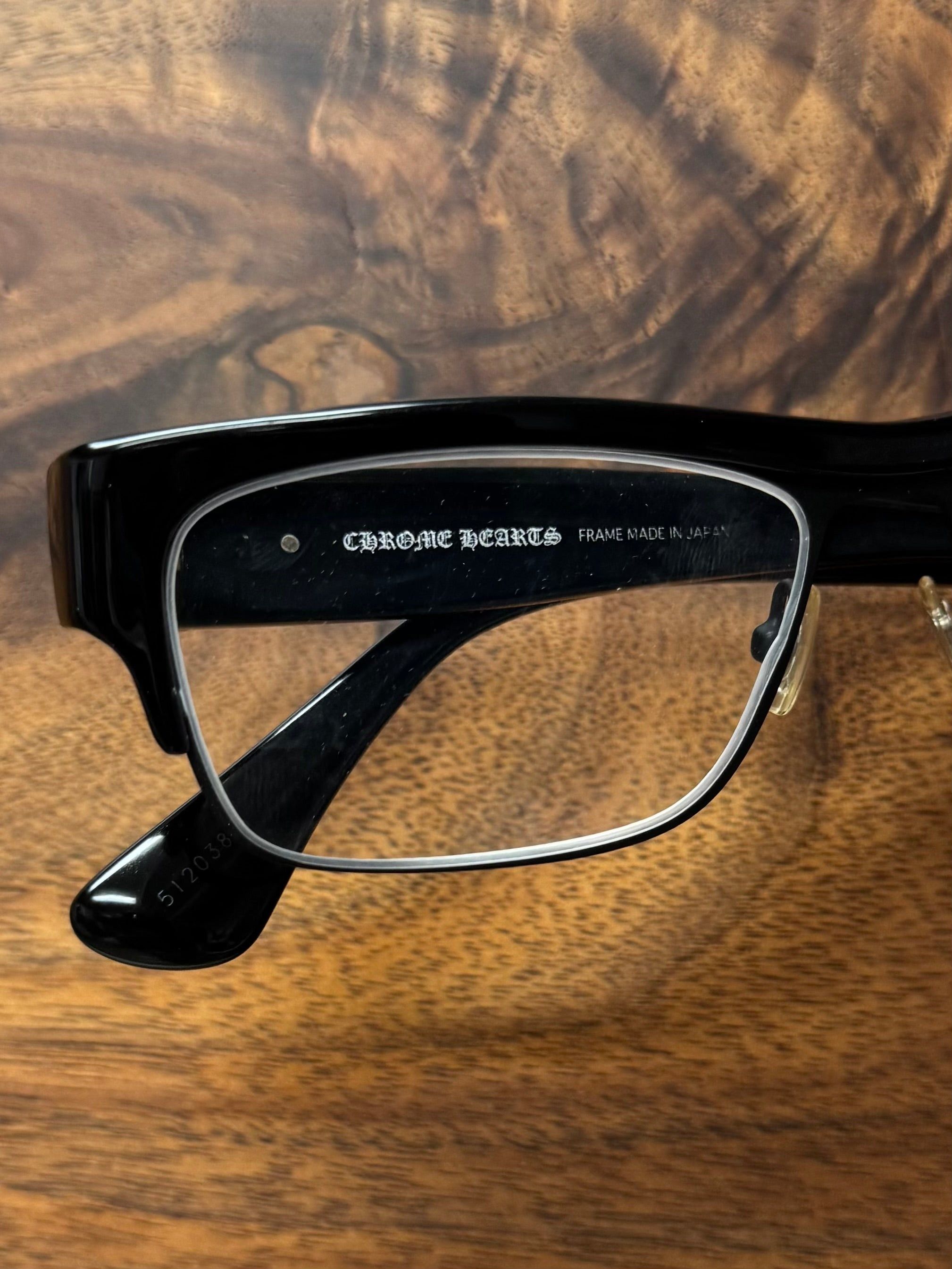 クロムハーツ　眼鏡　FUPA Chrome Hearts Silver Fleur Logo 'Fupa' Prescription Glasses