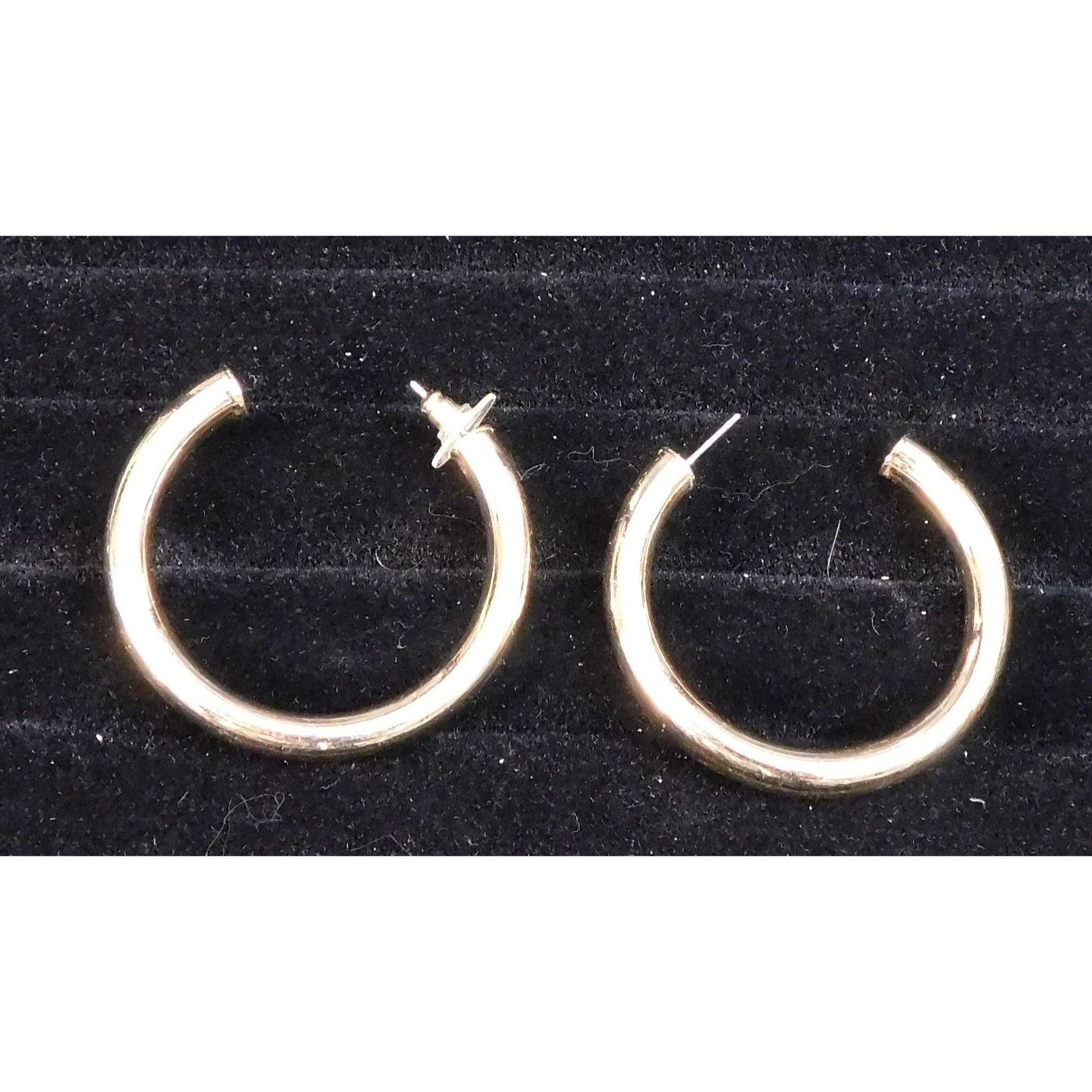Other Thick Glam Gold Tone Metal Hoop Earrings Size ONE SIZE - 4 Thumbnail
