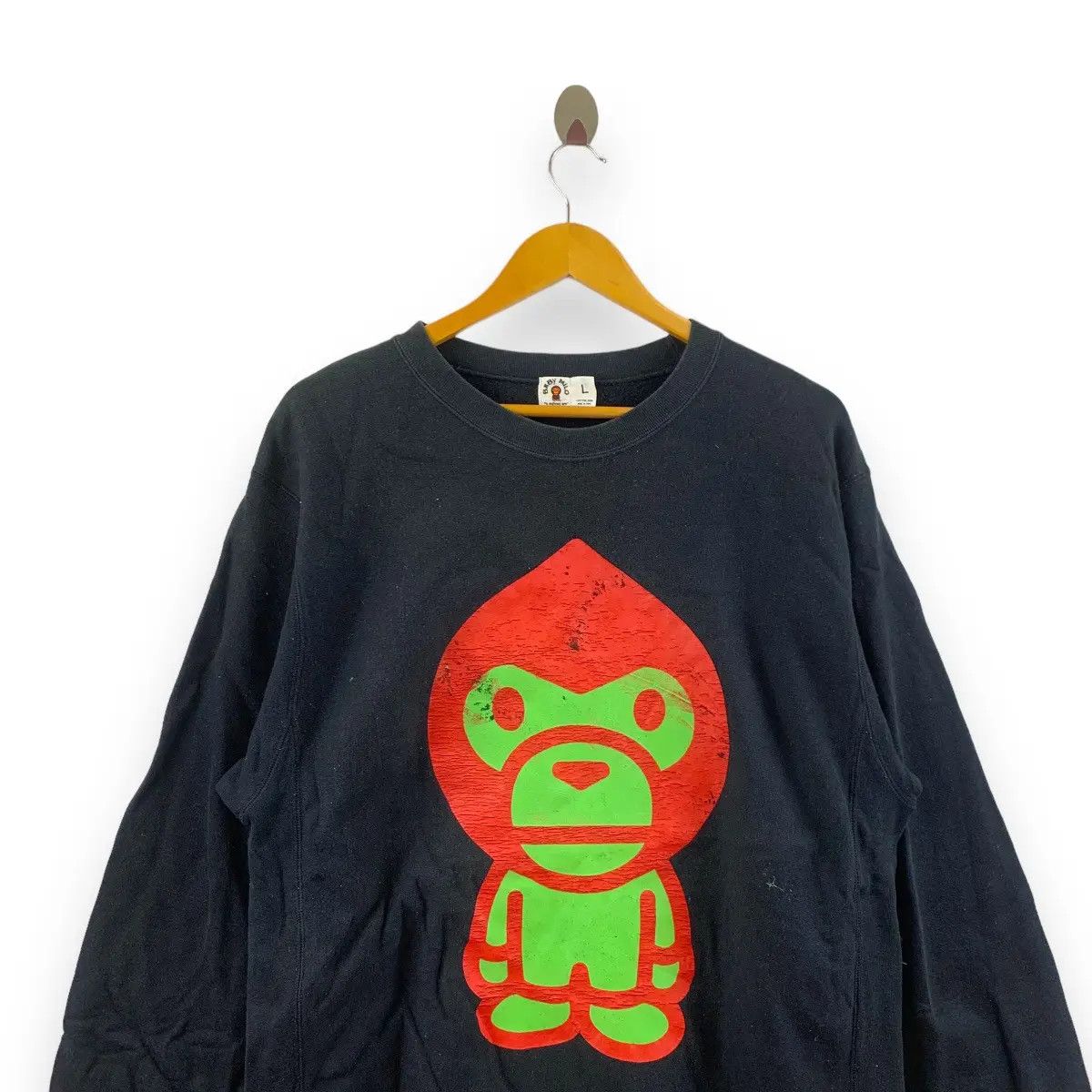 Bape Vintage BAPE A BATHING APE Baby Milo Punk Hair Sweatshirt Size US L / EU 52-54 / 3 - 2 Thumbnail