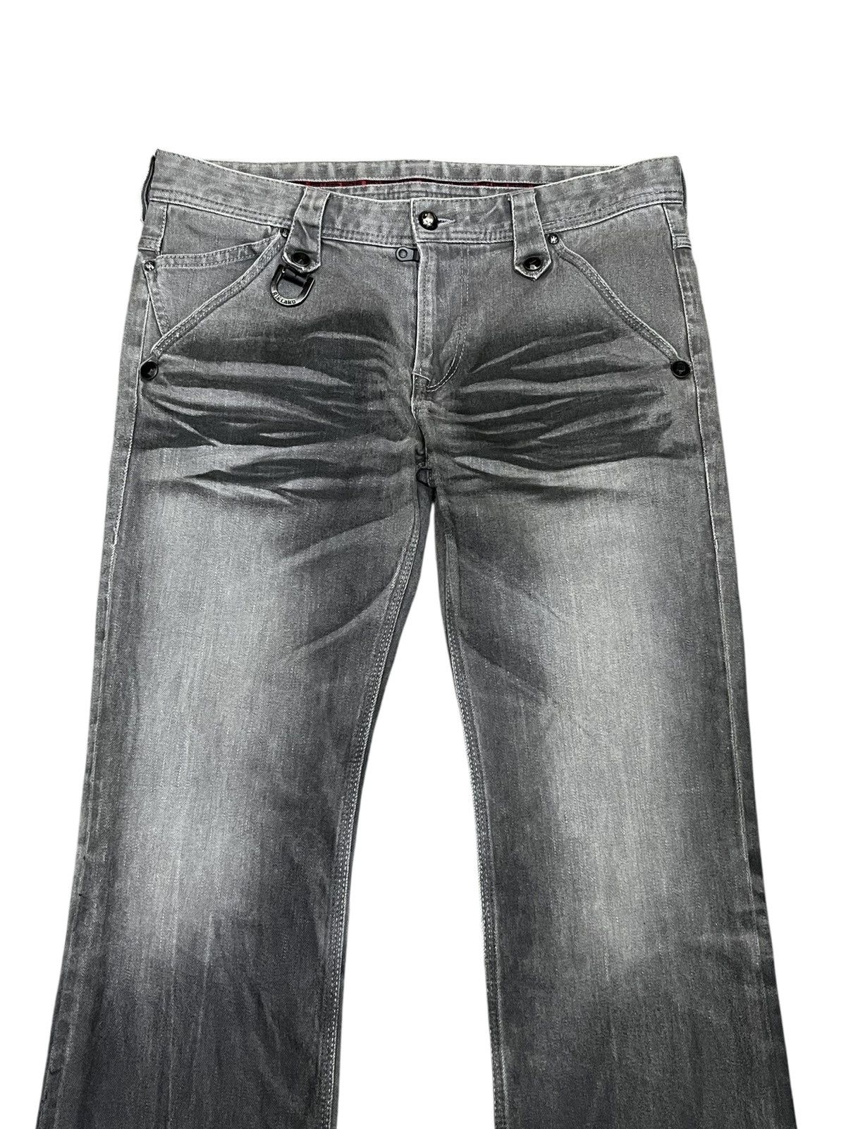 Nicole Club Nicole Japan Charcoal Gray Flare Stretch Denim Harajuku Punk Size US 31 - 6 Thumbnail