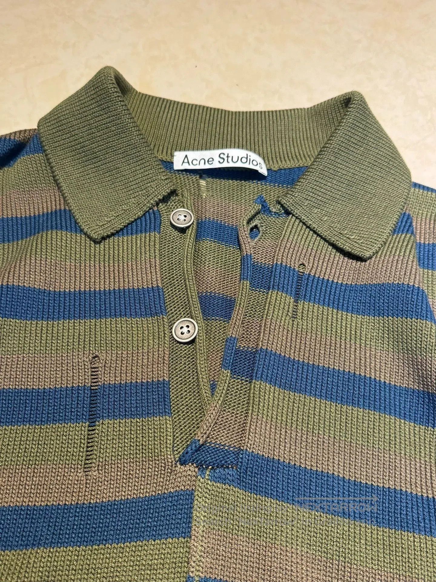 Acne Studios Multi Striped Short Sleeve Polo Shirt. Size US S / EU 44-46 / 1 - 2 Thumbnail