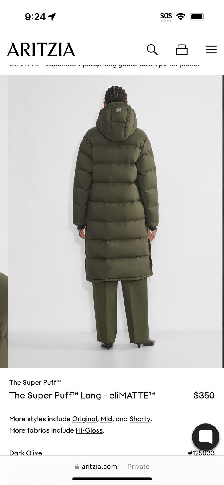 Aritzia The Super Puff™ Long - cliMATTE Size L / US 10 / IT 46 - 1 Thumbnail