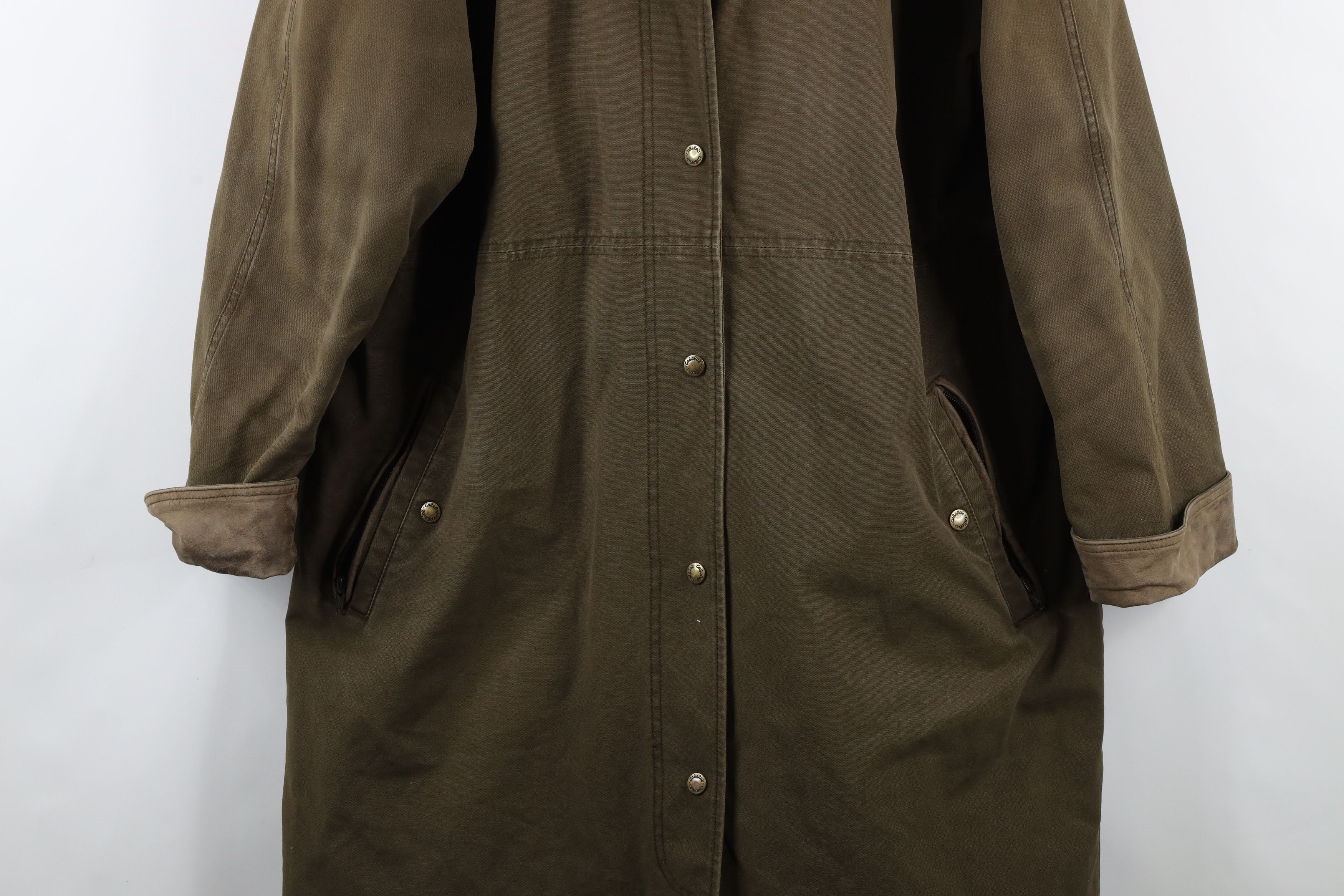 Cabelas × Vintage Vintage 90s Cabelas Lined Heavy Canvas Duster Jacket Green Size XL / US 12-14 / IT 48-50 - 3 Thumbnail