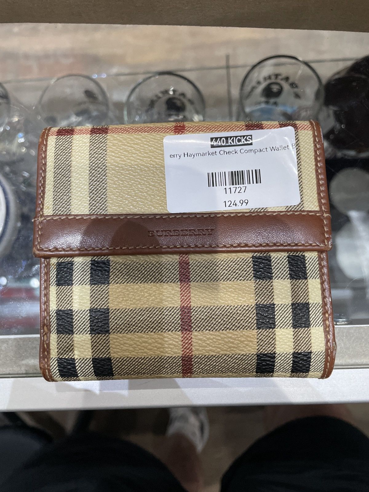 Burberry Haymarket Check Compact Wallet Bi Fold