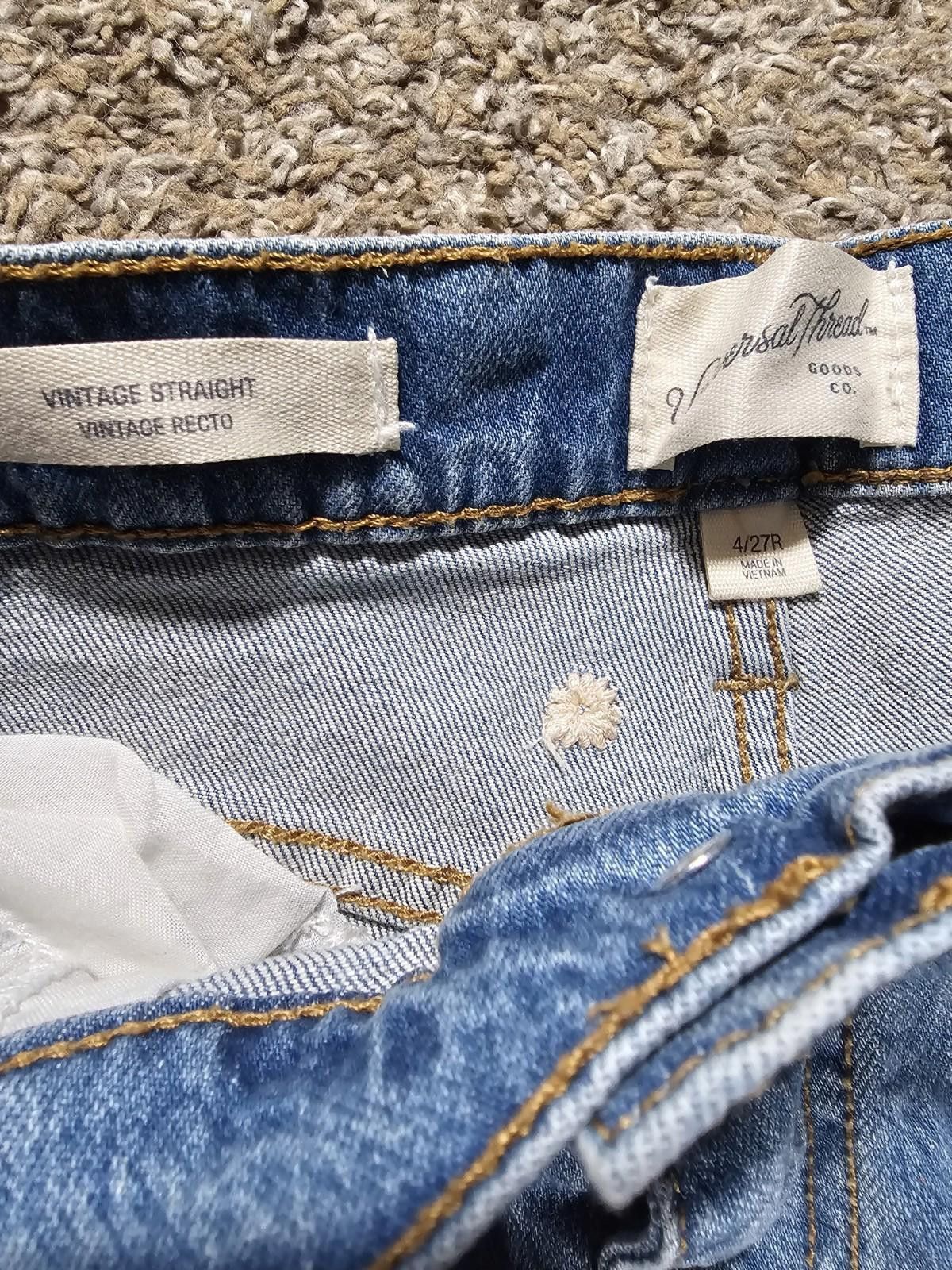 Other Universal Thread Size 4/27L Straight Jeans Light Wash Flower Size 27" / US 4 / IT 40 - 3 Thumbnail