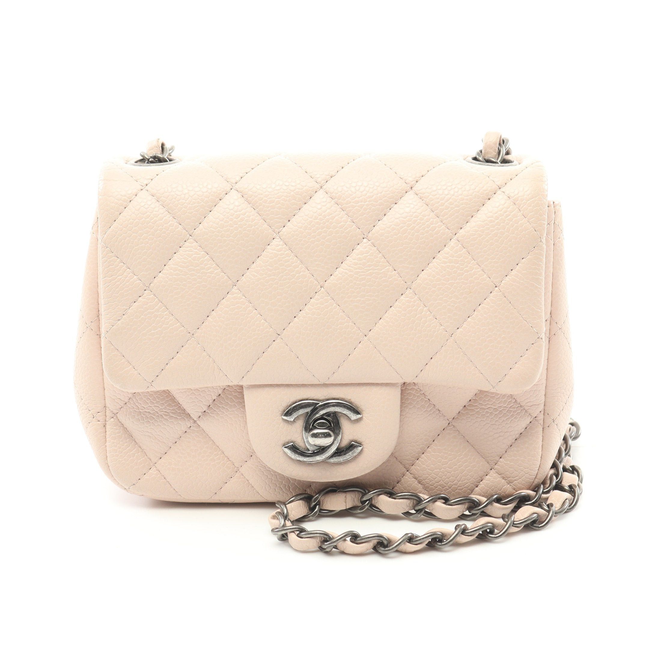 Chanel Chanel Mini Matelasse Chain Shoulder Bag Caviar Skin Light Pink Antique Silver Hardware Size ONE SIZE - 1 Thumbnail