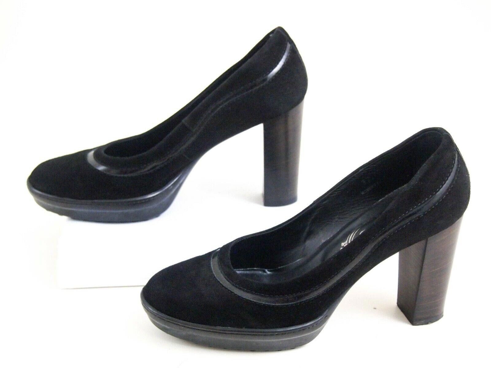Tod's Tod's Heels Black Suede Womens Size US 7 EU 37 Size US 7 / IT 37 - 4 Thumbnail