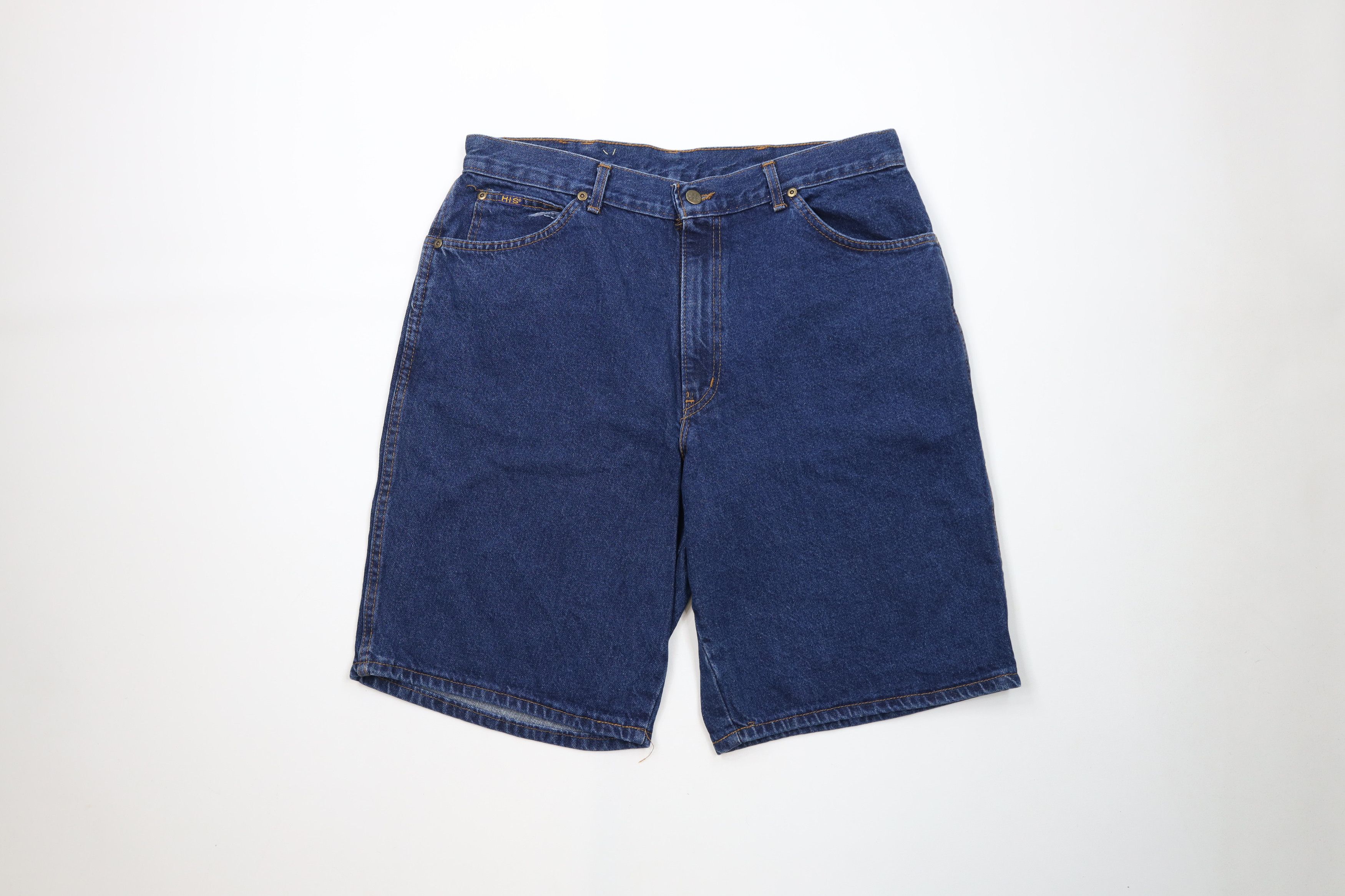 Vintage Deadstock Vintage 90s Streetwear Jean Shorts Jorts Blue USA Size US 36 / EU 52 - 1 Thumbnail