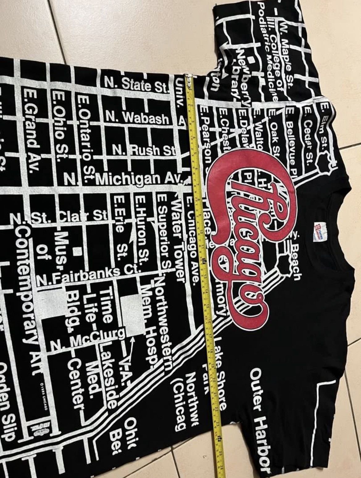 Band Tees Vintage 90s Chicago Band Map AOP T shirt Size US XL / EU 56 / 4 - 4 Thumbnail