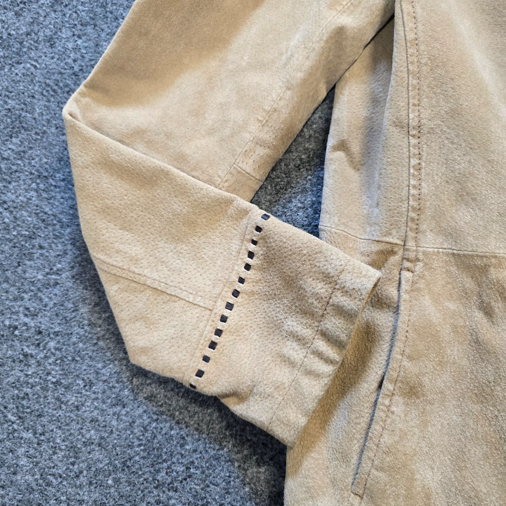 Vintage Colebrook Jacket Womens Size Small Beige Leather Fitted Western Jacket Size S / US 4 / IT 40 - 4 Thumbnail