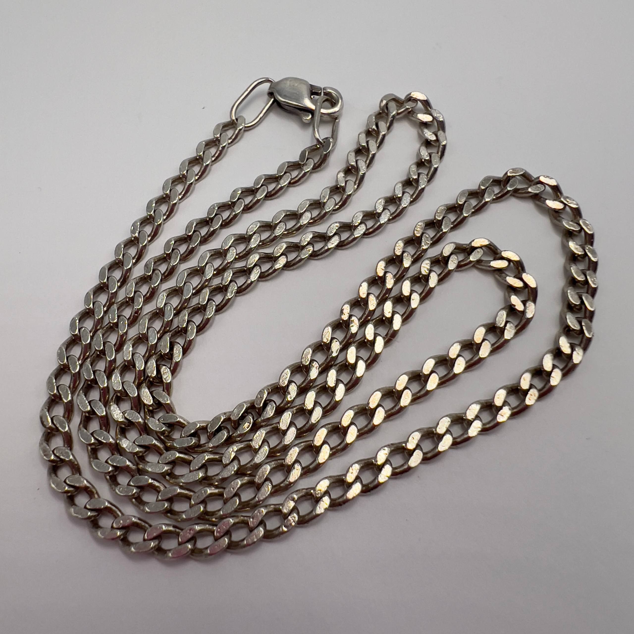Sterling Silver Vintage Sterling Silver 925 Figaro Chain Necklace 11.4gr Size ONE SIZE - 1 Thumbnail