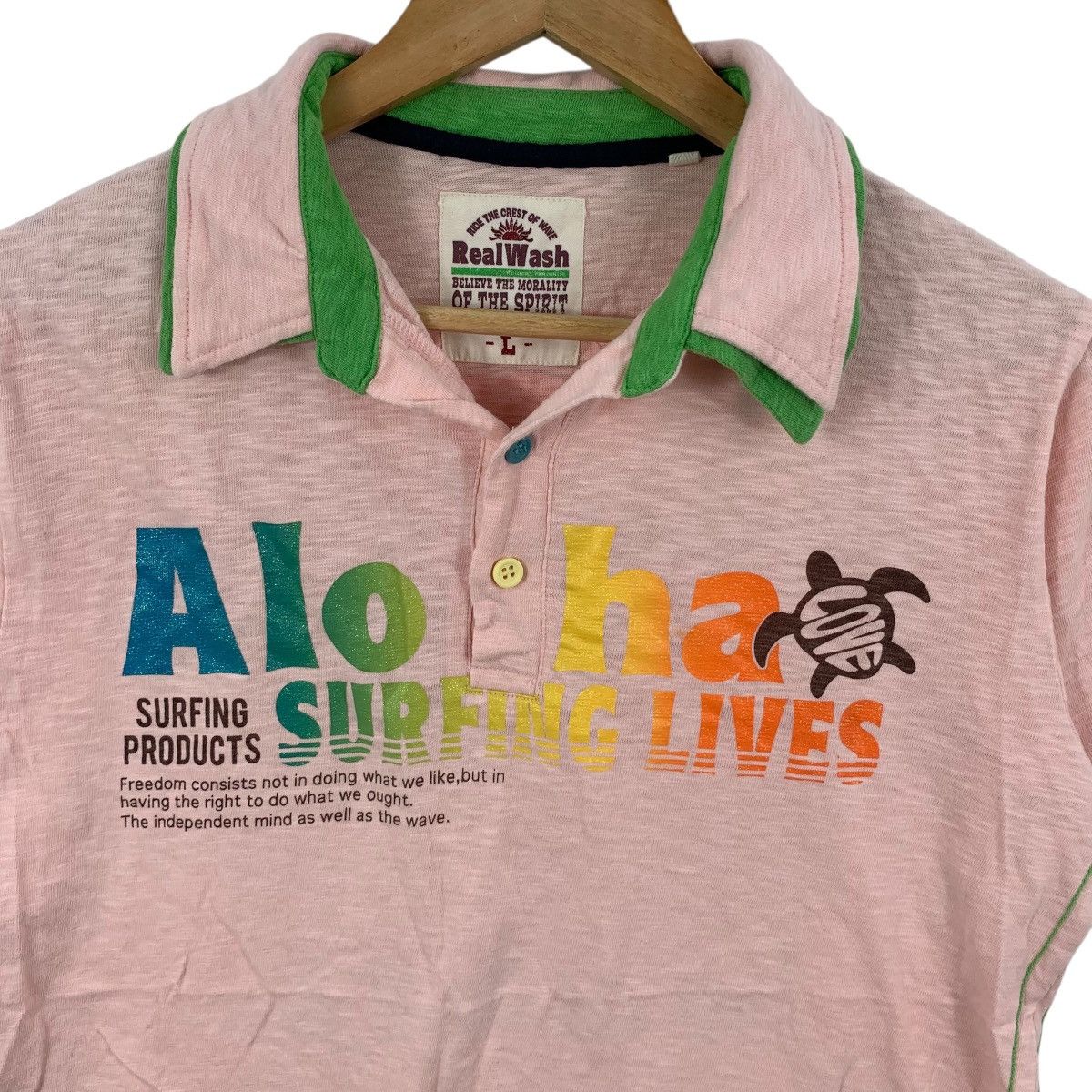 Vintage Vintage ALOHA HAWAII BEACH Sea Turtle Polo Tee Shirt Top Size US L / EU 52-54 / 3 - 4 Thumbnail
