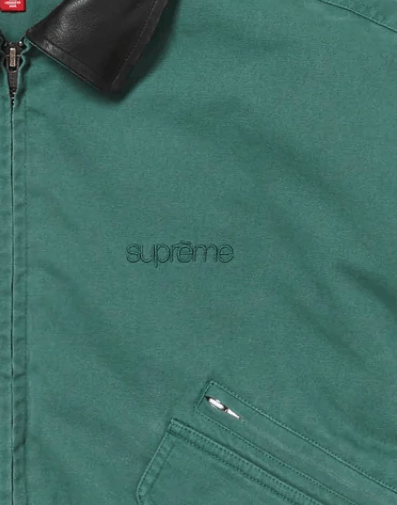 Supreme Supreme Leather Collar Utility Jacket Green Size Large