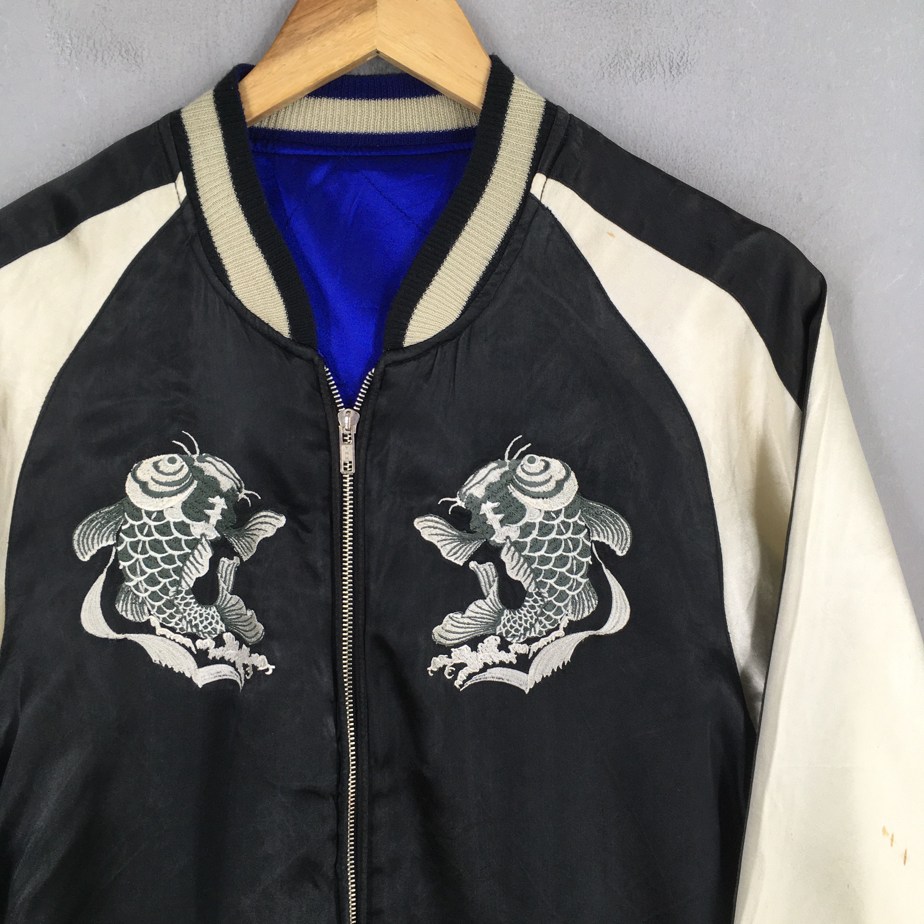 IOLANI Vintage 80s Iolani Sukajan Japan Fish Koi Rayon Jacket Large Size US L / EU 52-54 / 3 - 4 Thumbnail