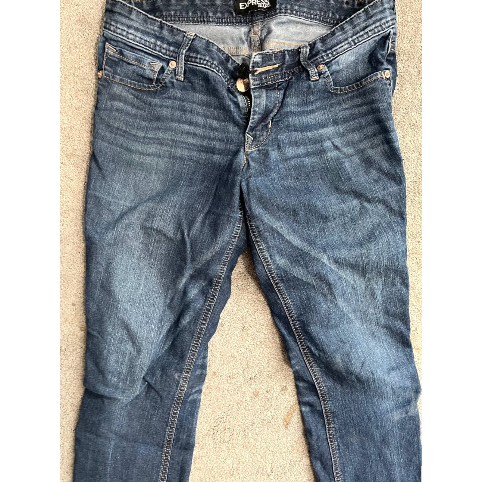 Express Express Jeans Skinny Mid Blue Stretch Denim 6R Women Size 28" / US 6 / IT 42 - 2 Thumbnail
