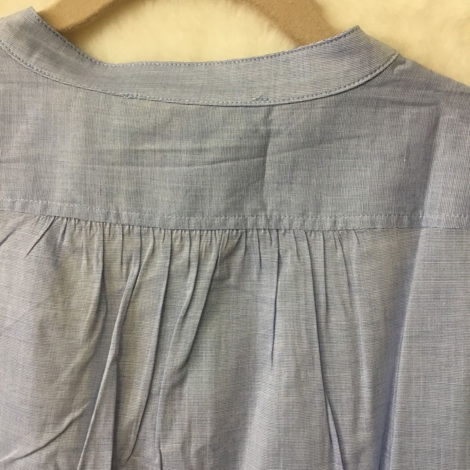 Loft Loft Blue Pintucked Pleated Tunic Shirt Size S / US 4 / IT 40 - 7 Thumbnail