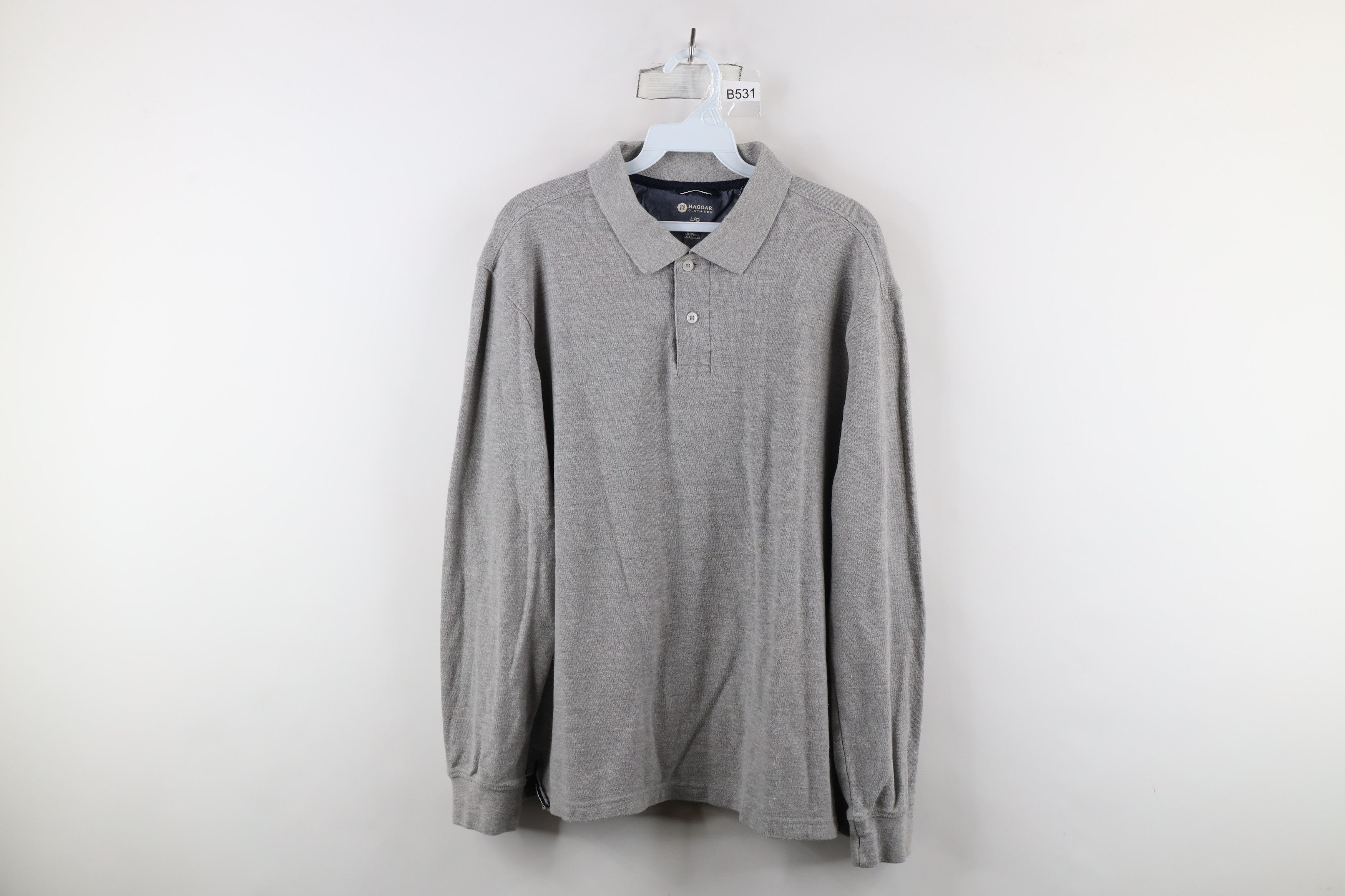 Vintage Streetwear Pique Cotton Long Sleeve Rugby Polo Shirt Gray Size US L / EU 52-54 / 3 - 1 Thumbnail