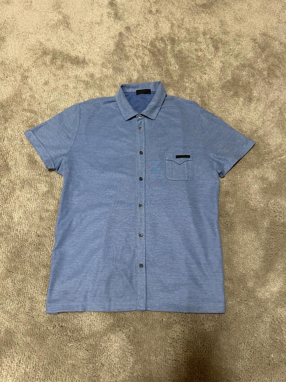 Prada Prada Milano Short Shirt Blue Sz XL Size US XL / EU 56 / 4 - 1 Thumbnail
